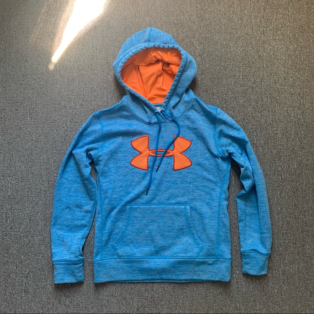 Blue & Orange Under Armour Hoodie in a size XS